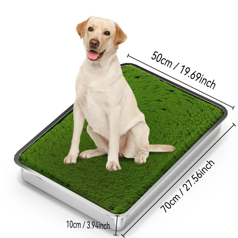 Large Artificial Grass Stainless Steel Dog Toilet Potty Tray